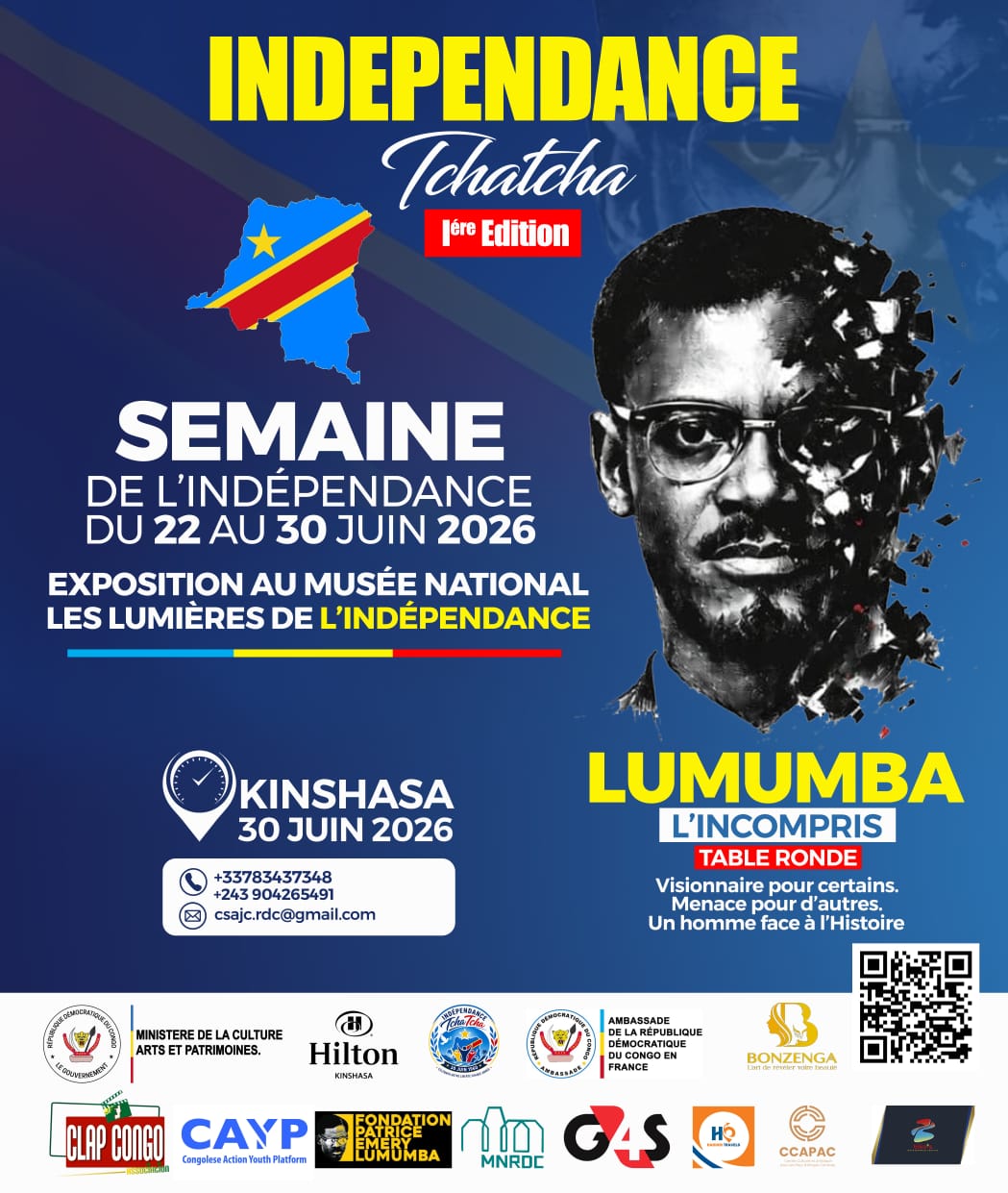 Affiche du spectacle Lumumba l'Incompris — Indépendance Tchatcha